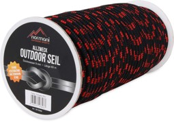 Bild von Allzweck-Outdoor-Seil „Manning“ 9 mm x 60 m Schwarz/Rot