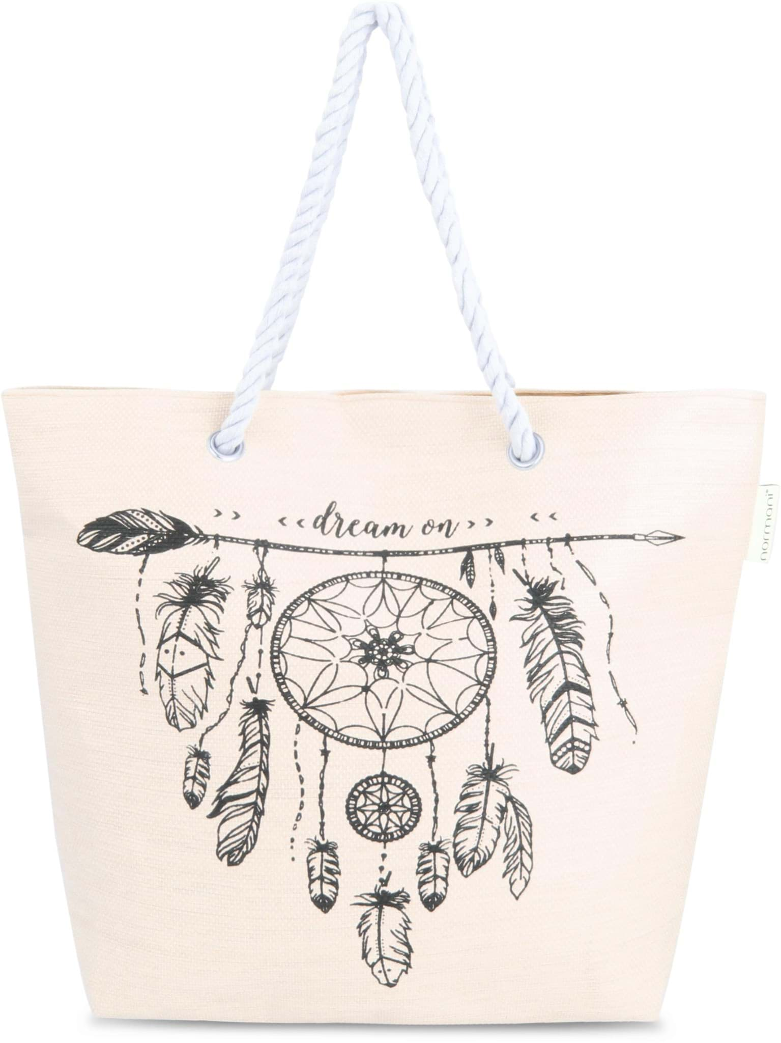 Bild von Bequeme Sommer-Umhängetasche, Strandtasche Beige Dreams