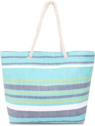 Bild von Bequeme Sommer-Umhängetasche, Strandtasche Stripes Blue