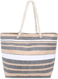 Bild von Bequeme Sommer-Umhängetasche, Strandtasche Stripes Brown