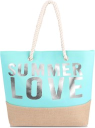 Bild von Bequeme Sommer-Umhängetasche, Strandtasche Summer Love Turquoise/Silver
