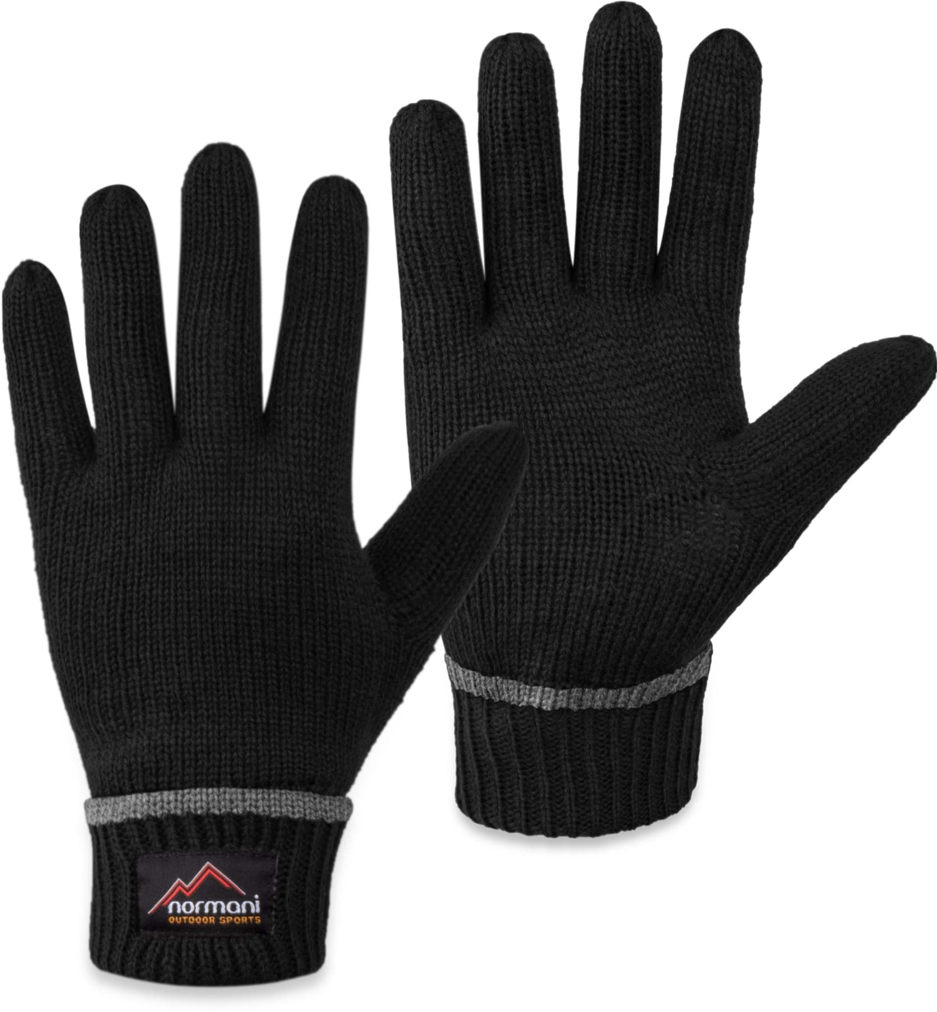 Bild von Woll-Strick-Fingerhandschuhe mit 3M Thinsulate™ (40 g) „Edmonton“ Schwarz