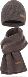 Bild von Winterset „Sudbury“ mit Mütze und Schal Beige meliert