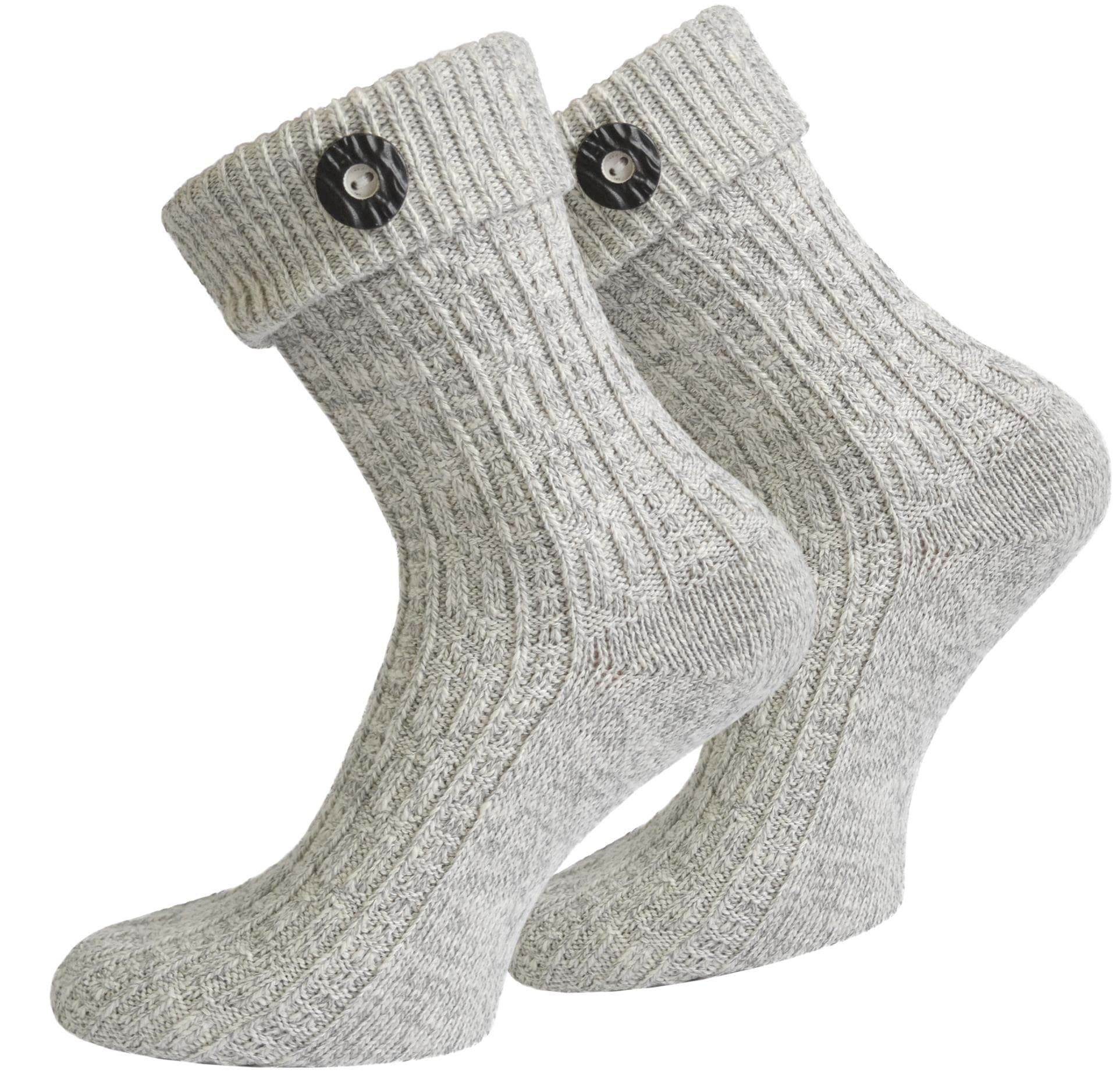 Bild von Trachtensocken mit Knopf Silbermelange