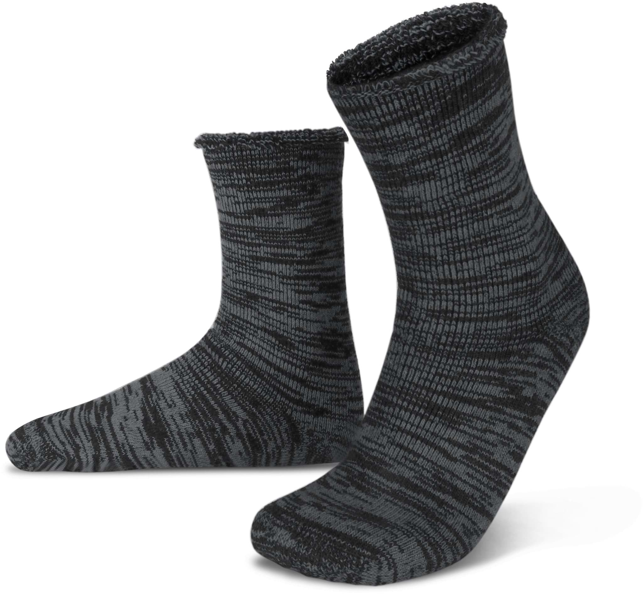 Bild von Farbige Vollplüsch-Socken mit Wolle Grau/Schwarz