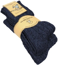 Bild von 2 Paar Norweger-ABS-Socken mit Schafwolle Blaumelange