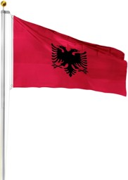 Bild von Fahnenmast 7,50 m mit Flagge 90 cm × 150 cm Albanien