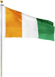 Bild von Fahnenmast 8,00 m mit Flagge 90 cm × 150 cm Elfenbeinküste