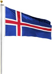 Bild von Fahnenmast 6,20 m mit Flagge 90 cm × 150 cm Island