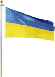 Bild von Fahnenmast 6,50 m mit Flagge 90 cm × 150 cm Ukraine