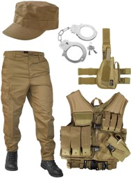 Bild von United States Marine Corps Kostüm bestehend aus Weste, Hose, Holster, Handschellen und Feldmütze Coyote
