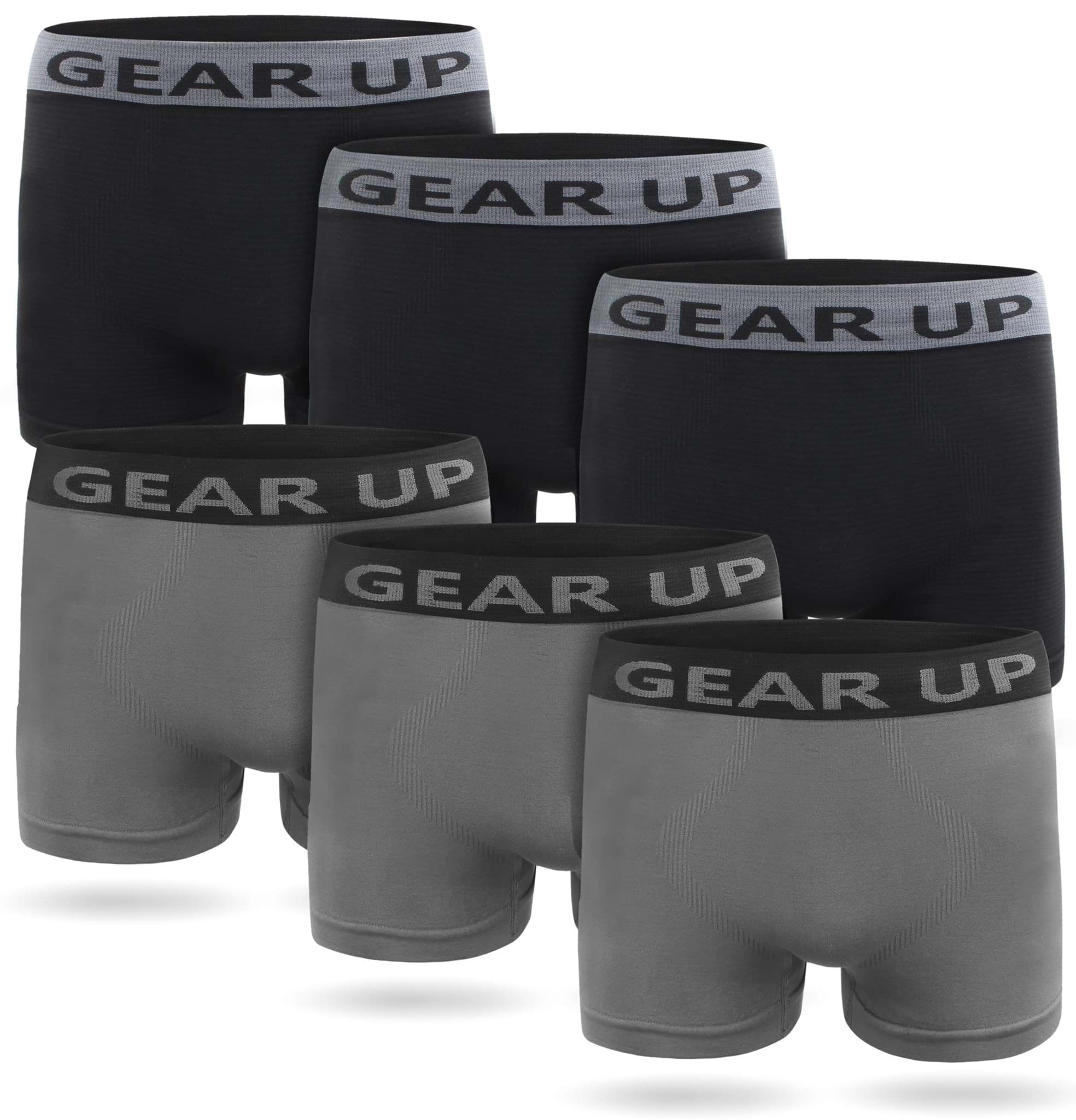 Imagem de 6 Piece Calções boxer de poliéster para homem Preto / Cinzento