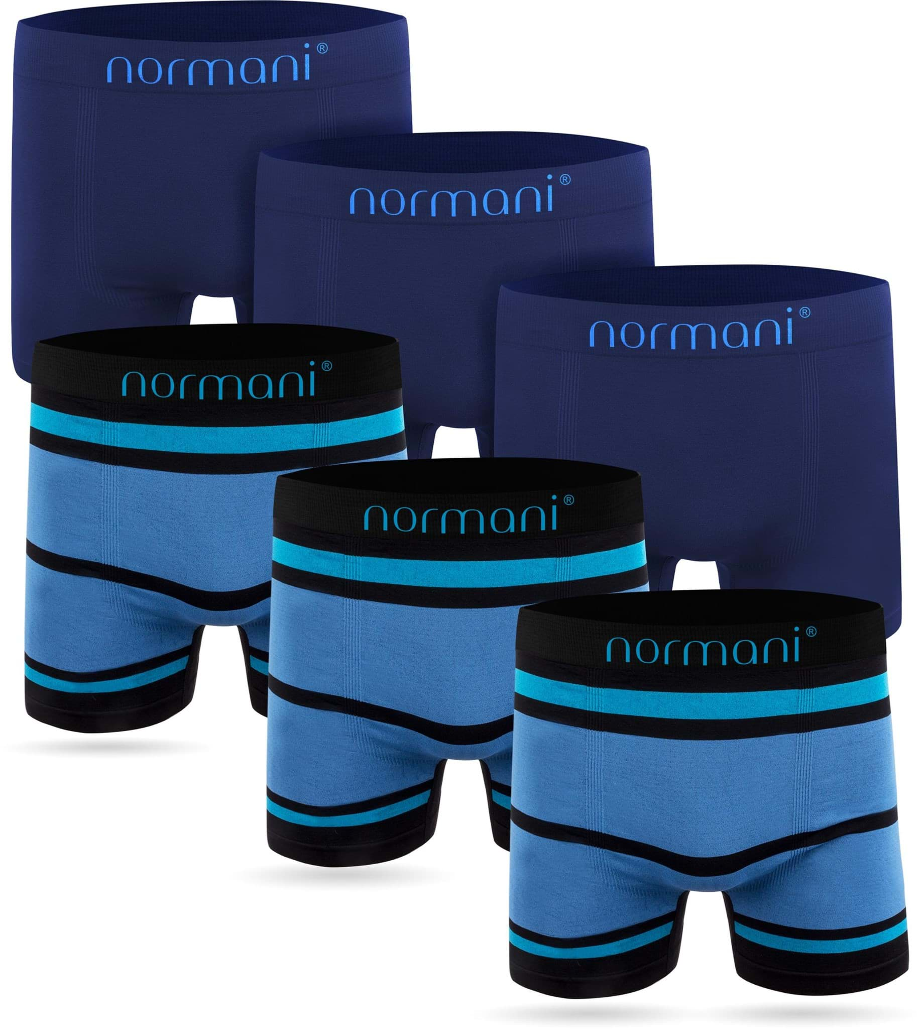 Bild von 6 Paar Stück Mikrofaser Boxershorts aus Nylon 3 x Blau / 3 x Blau-Hellblau