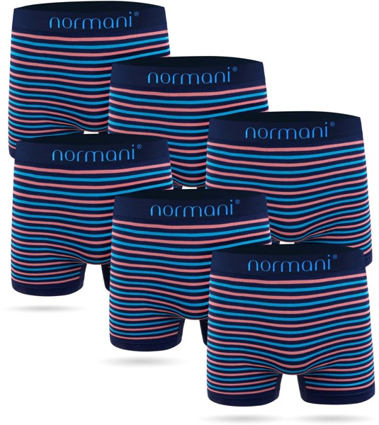 Bild von 6 Stück Mikrofaser-Boxershorts für Herren aus Nylon Blau/Pink