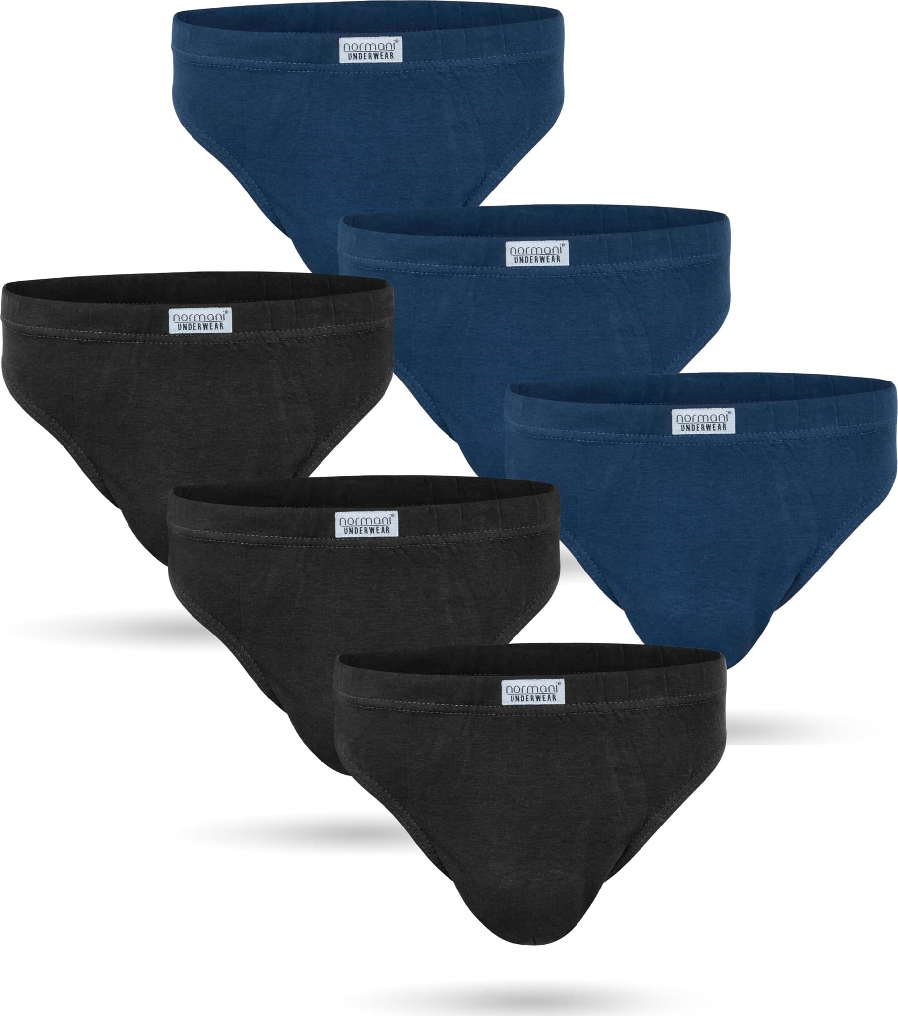 Bild von 6 Slips aus Baumwolle mit Stretchbund für Herren 3 x Navy 3 x Schwarz