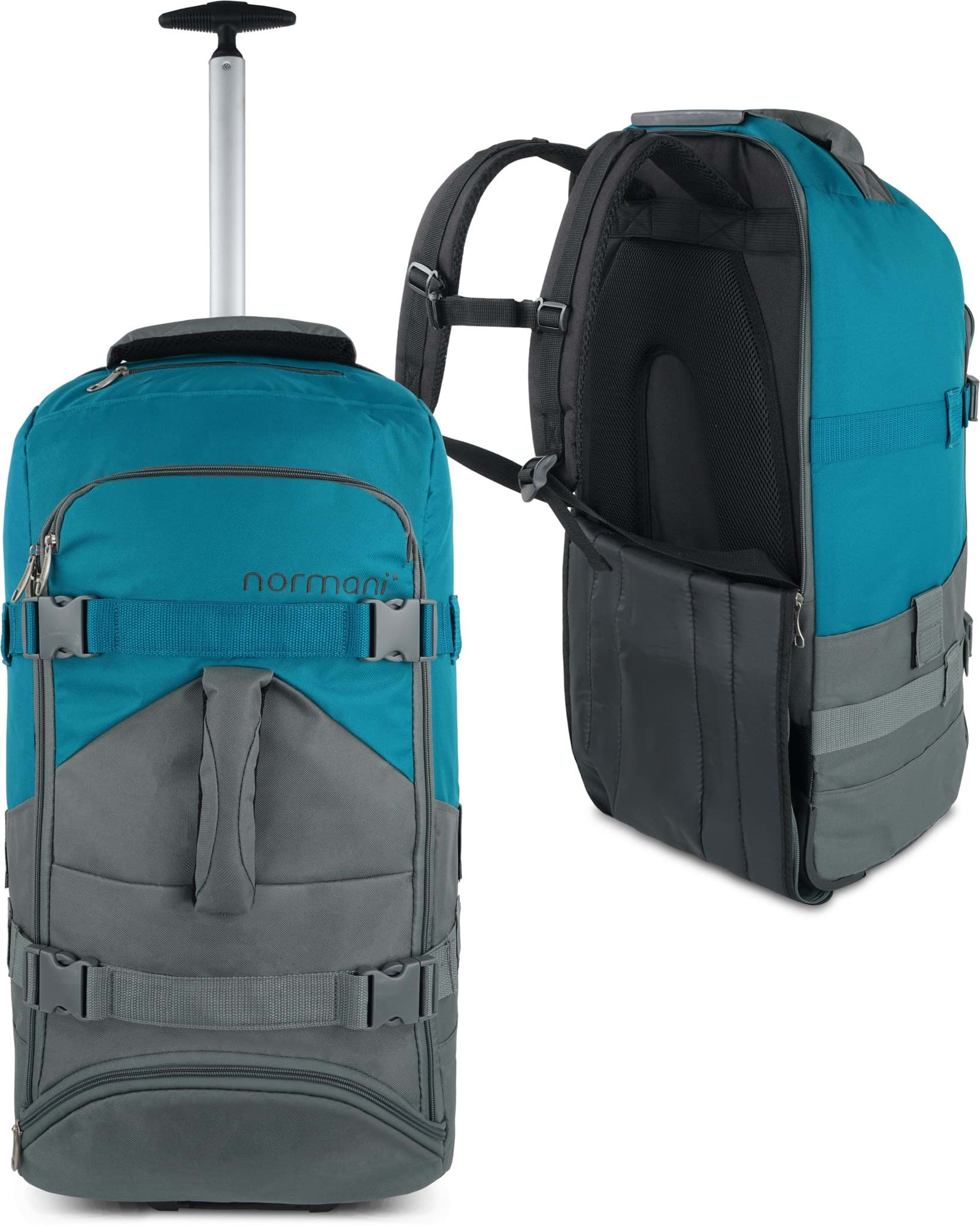 Bild von Reisetasche mit Rucksackfunktion „Melano“ 60 Liter Grau/Petrol