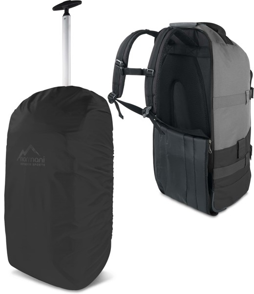 Bild von Reisetasche „Melano“ mit Rucksackfunktion und Regenüberzug Schwarz/Grau
