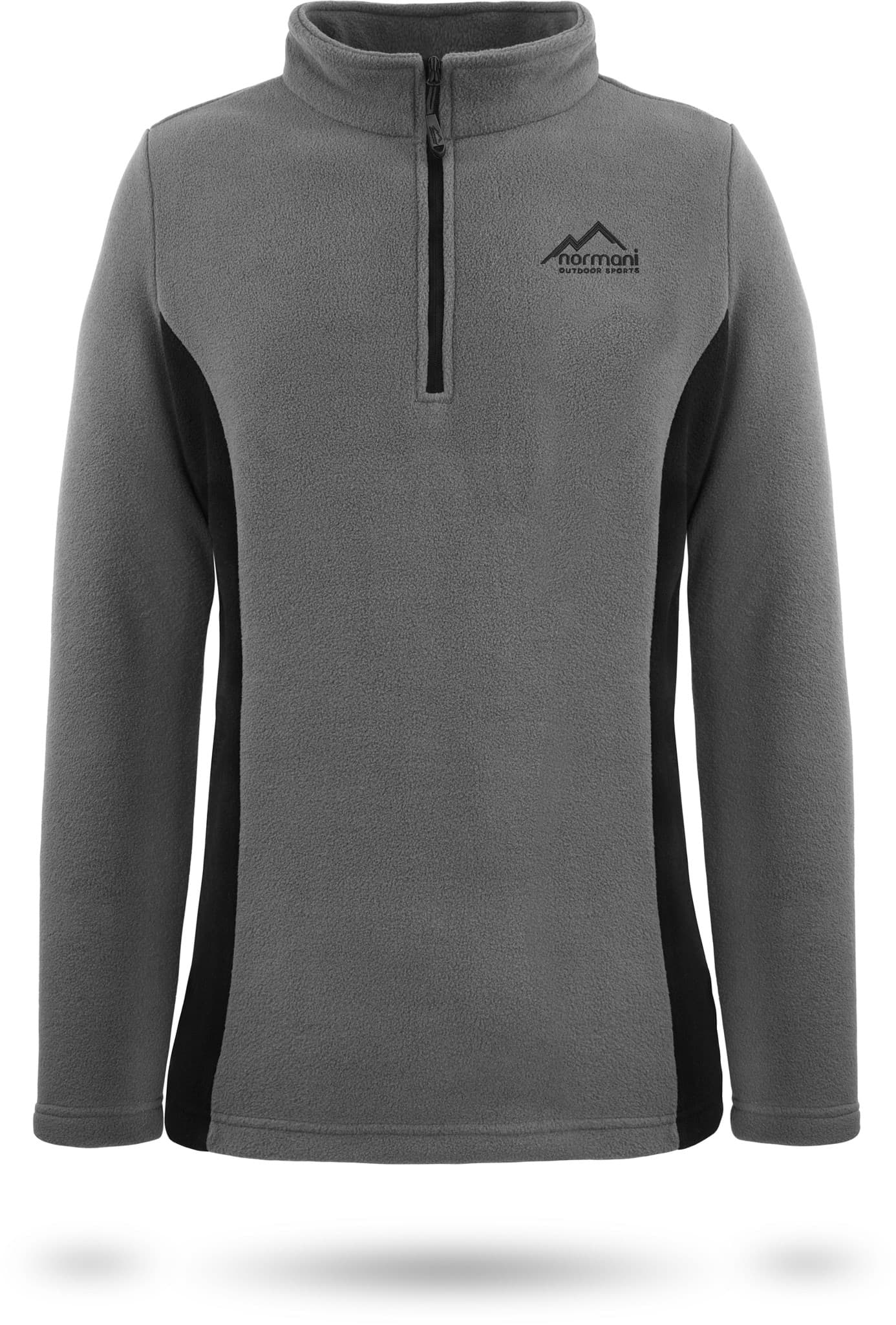 Bild von Damen Fleece Pullover „Kiruna“ Grau/Schwarz