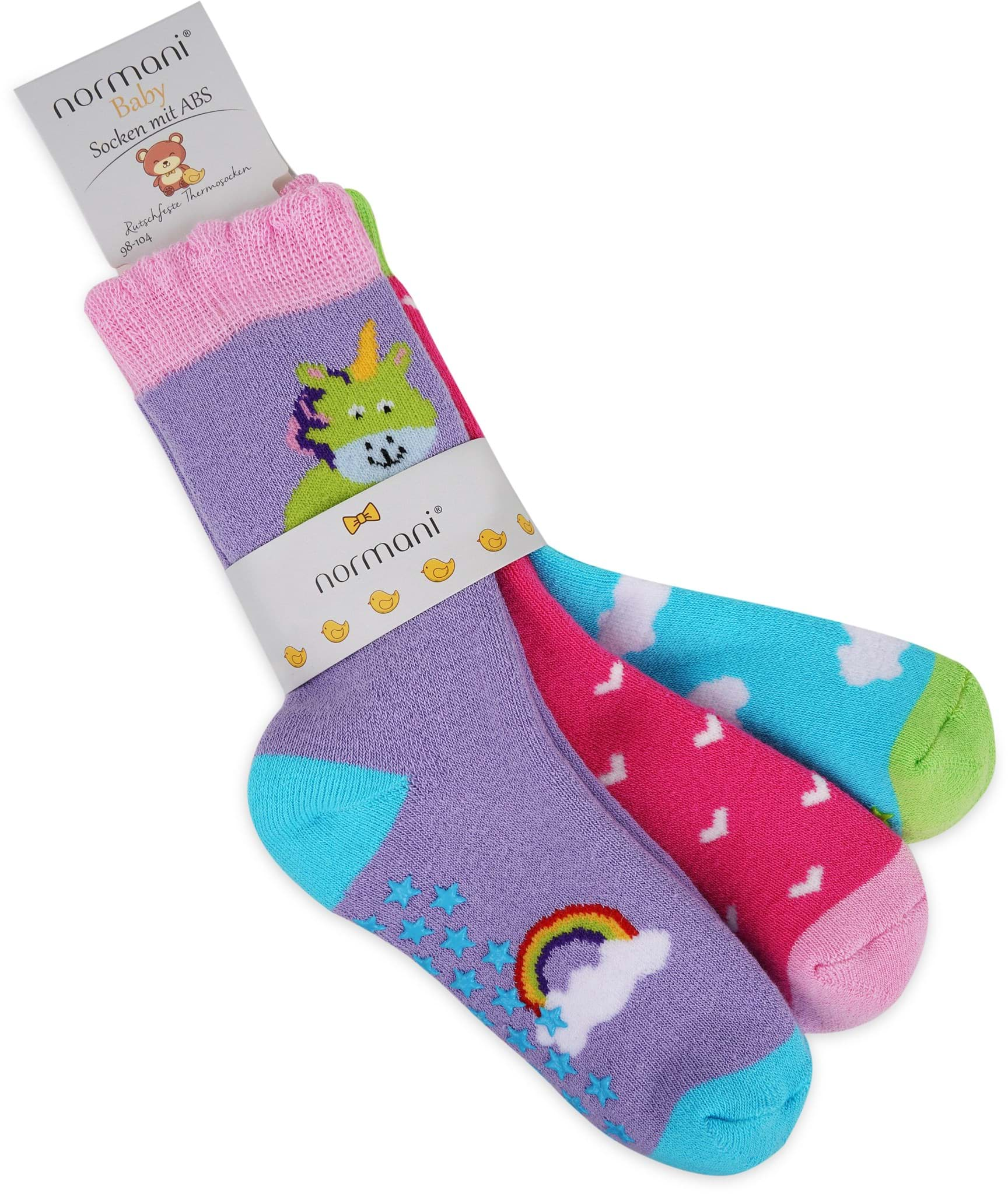 Bild von 3 Paar Kindersocken mit ABS-Druck Einhorn